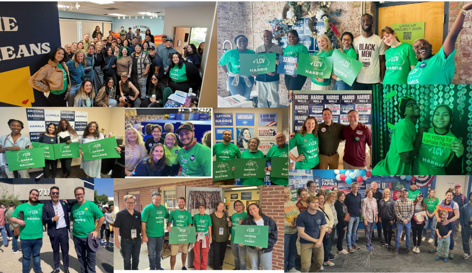 collage of group photos of volunteers