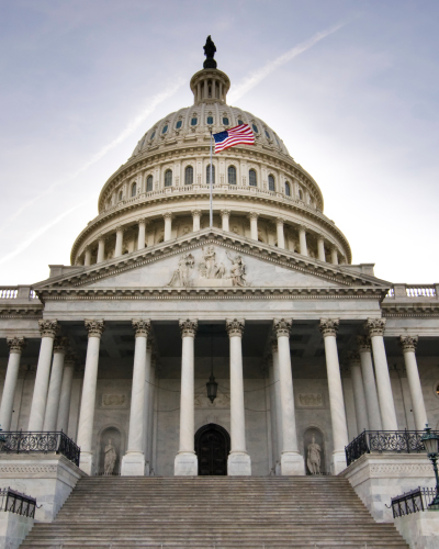 Looking up at the dome of the U.S. Capitol Building